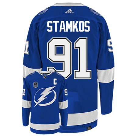 Tampa Bay Lightning Steven Stamkos 91 Adidas Stanley Cup 2022 Blau Trikot Authentic - Herren